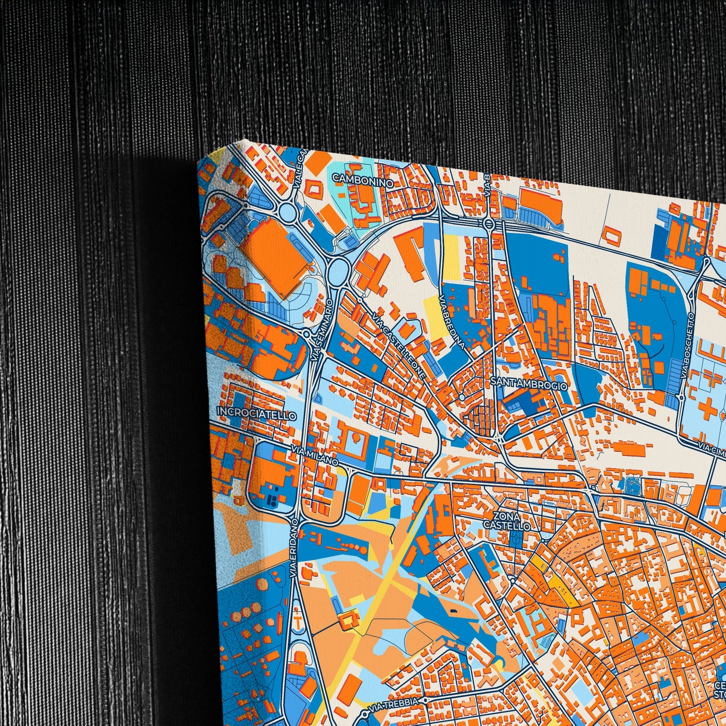 Cremona Italy Colorful City Map Canvas Print Detail