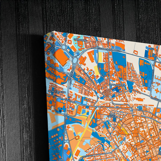 Cremona Italy Colorful City Map Canvas Print Detail