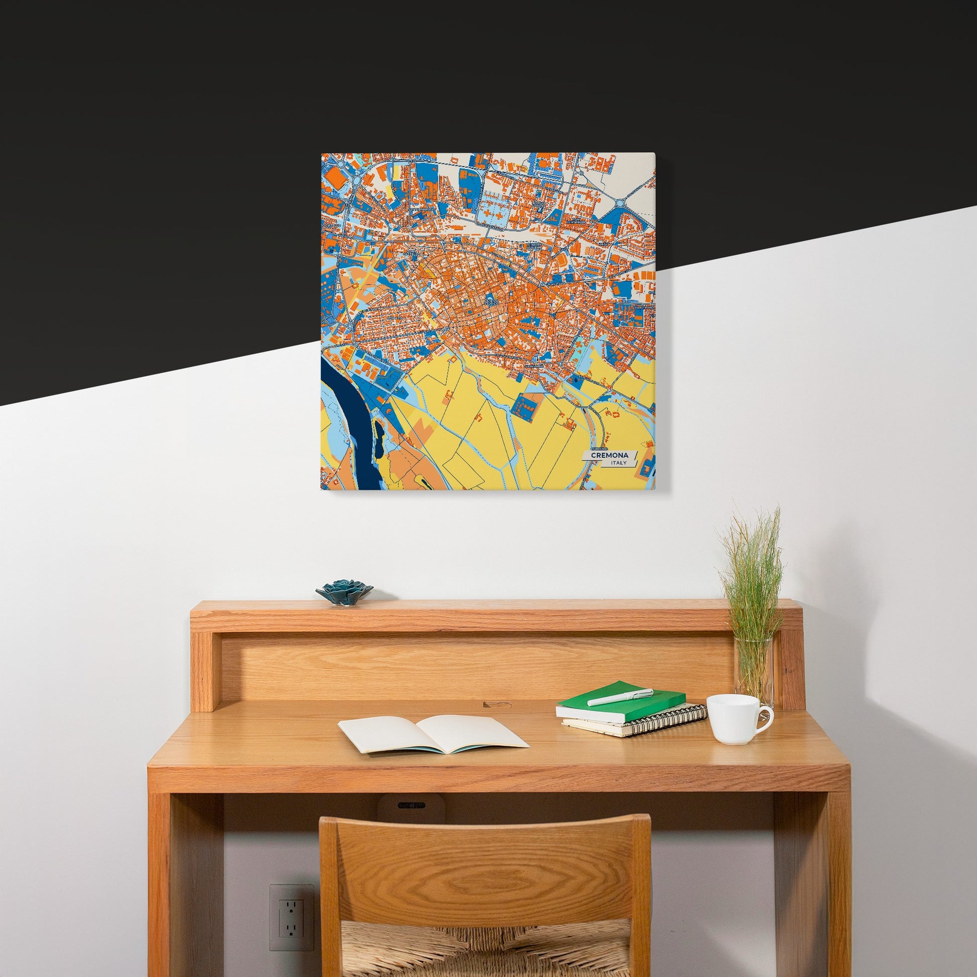 Cremona Italy Colorful City Map Canvas Print Scene