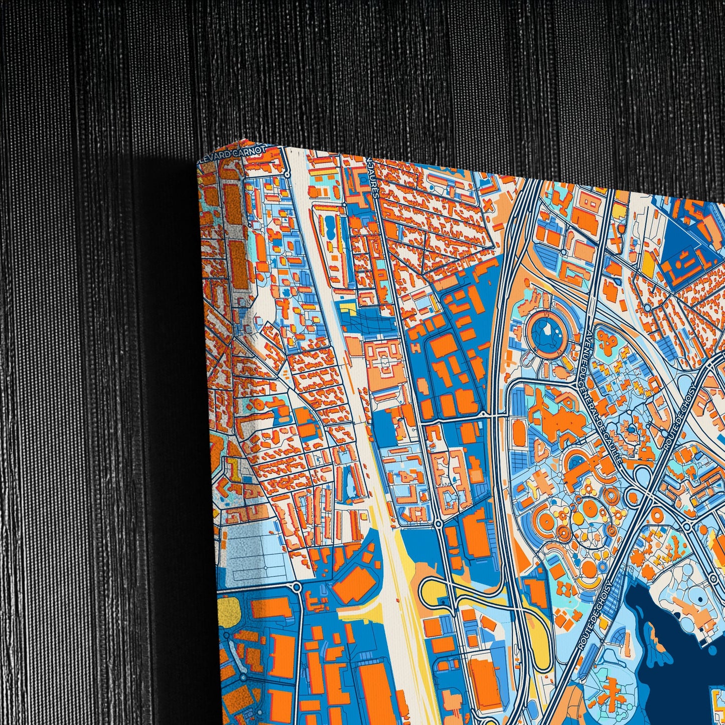 Créteil France Colorful City Map Canvas Print Detail