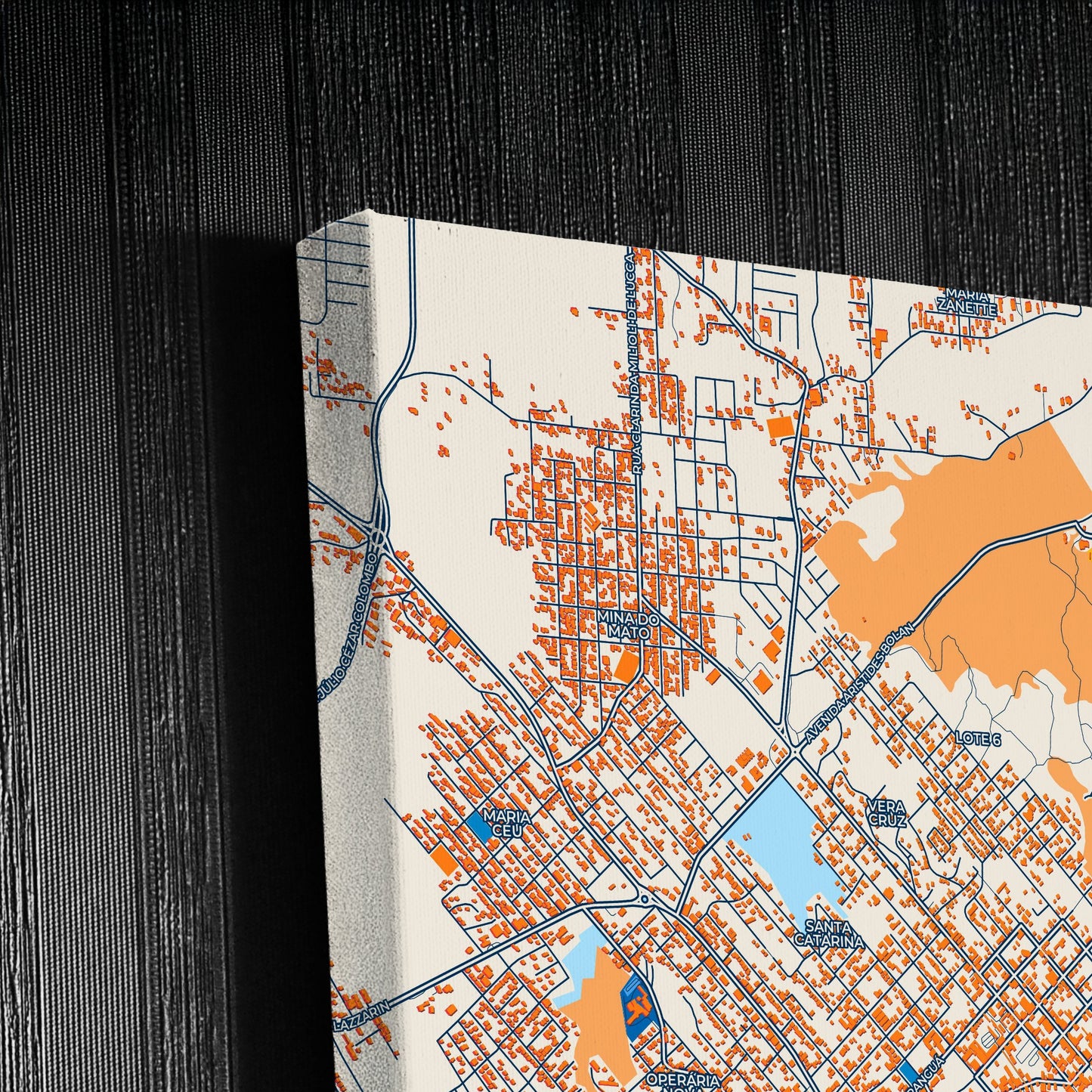 Criciuma Brazil Colorful City Map Canvas Print Detail