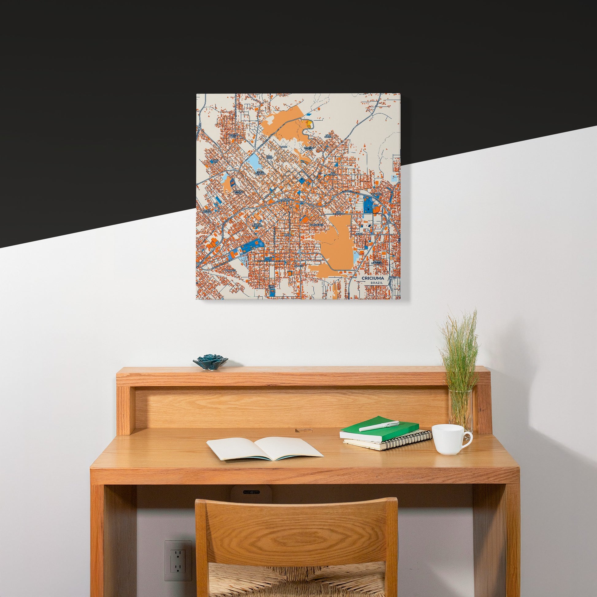 Criciuma Brazil Colorful City Map Canvas Print Scene