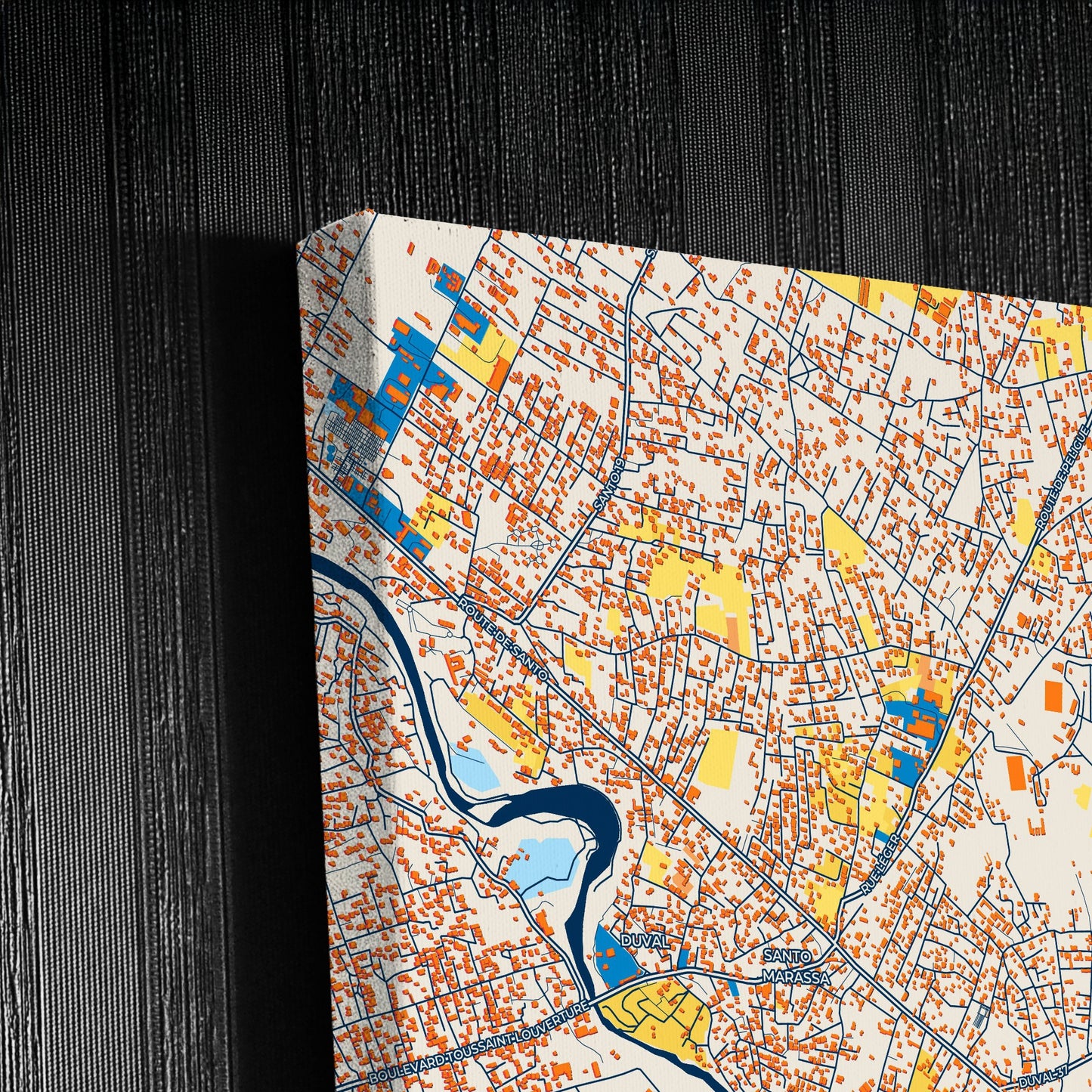 Croix-Des-Bouquets Haiti Colorful City Map Canvas Print Detail