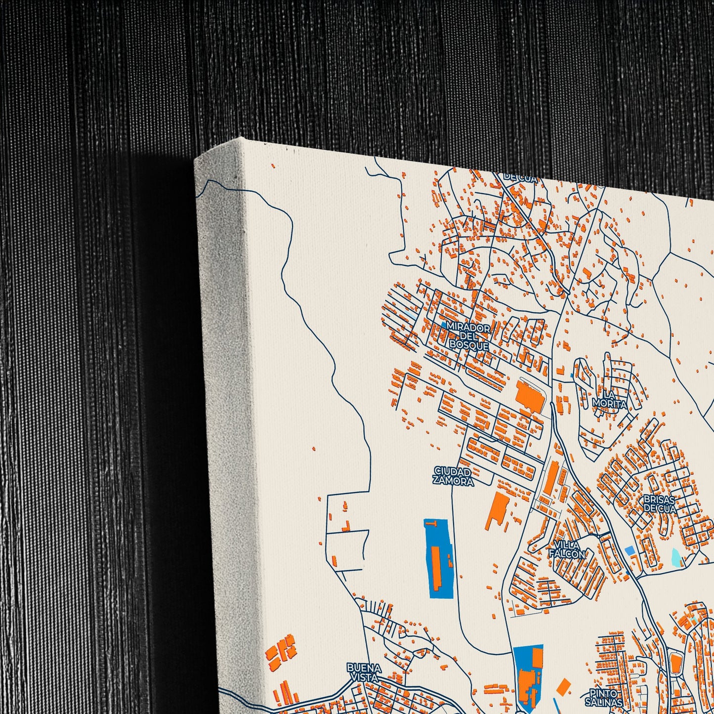 Cua Venezuela Colorful City Map Canvas Print Detail