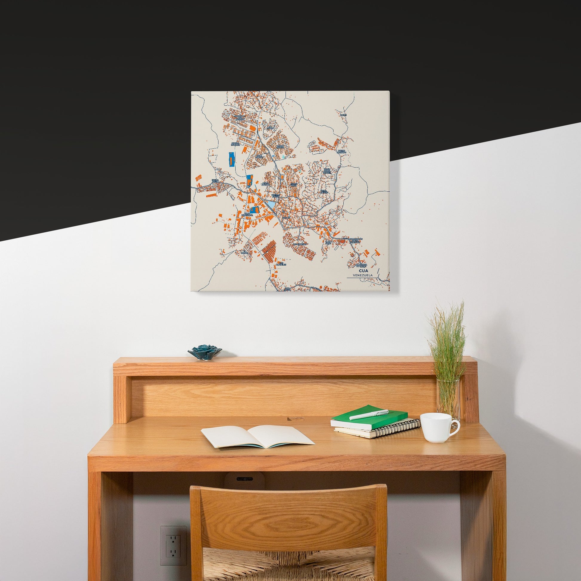 Cua Venezuela Colorful City Map Canvas Print Scene
