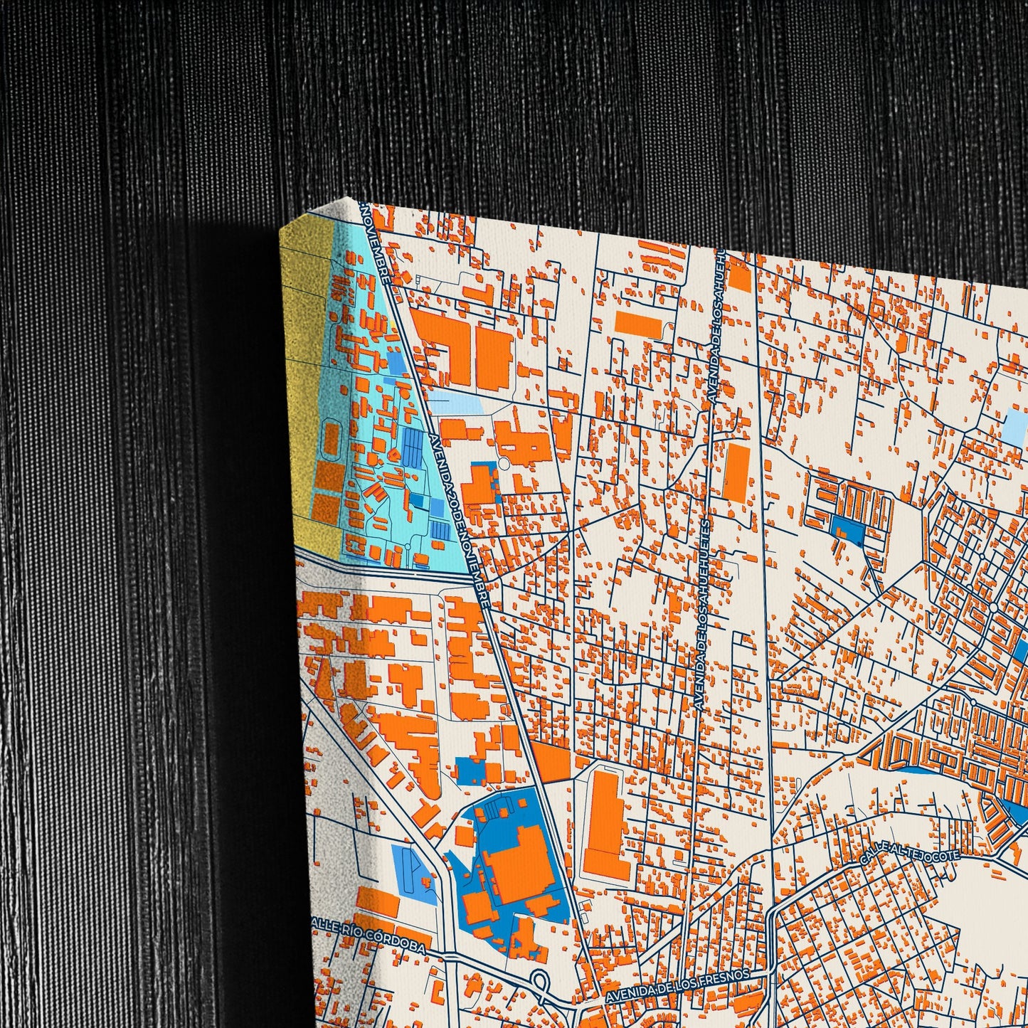 Cuautitlán Mexico Colorful City Map Canvas Print Detail