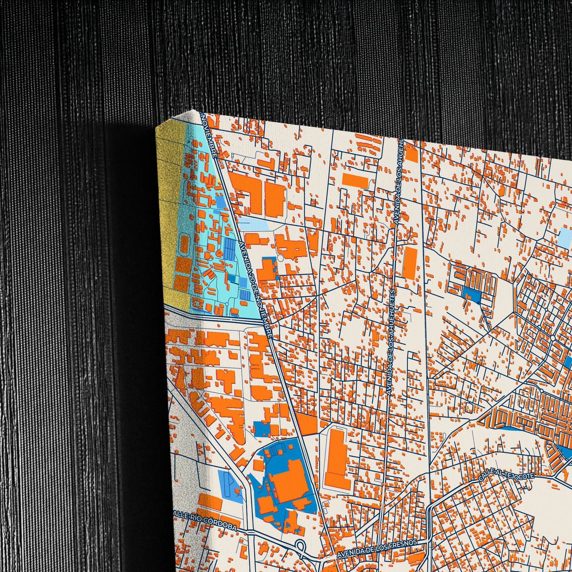 Cuautitlán Mexico Colorful City Map Canvas Print Detail