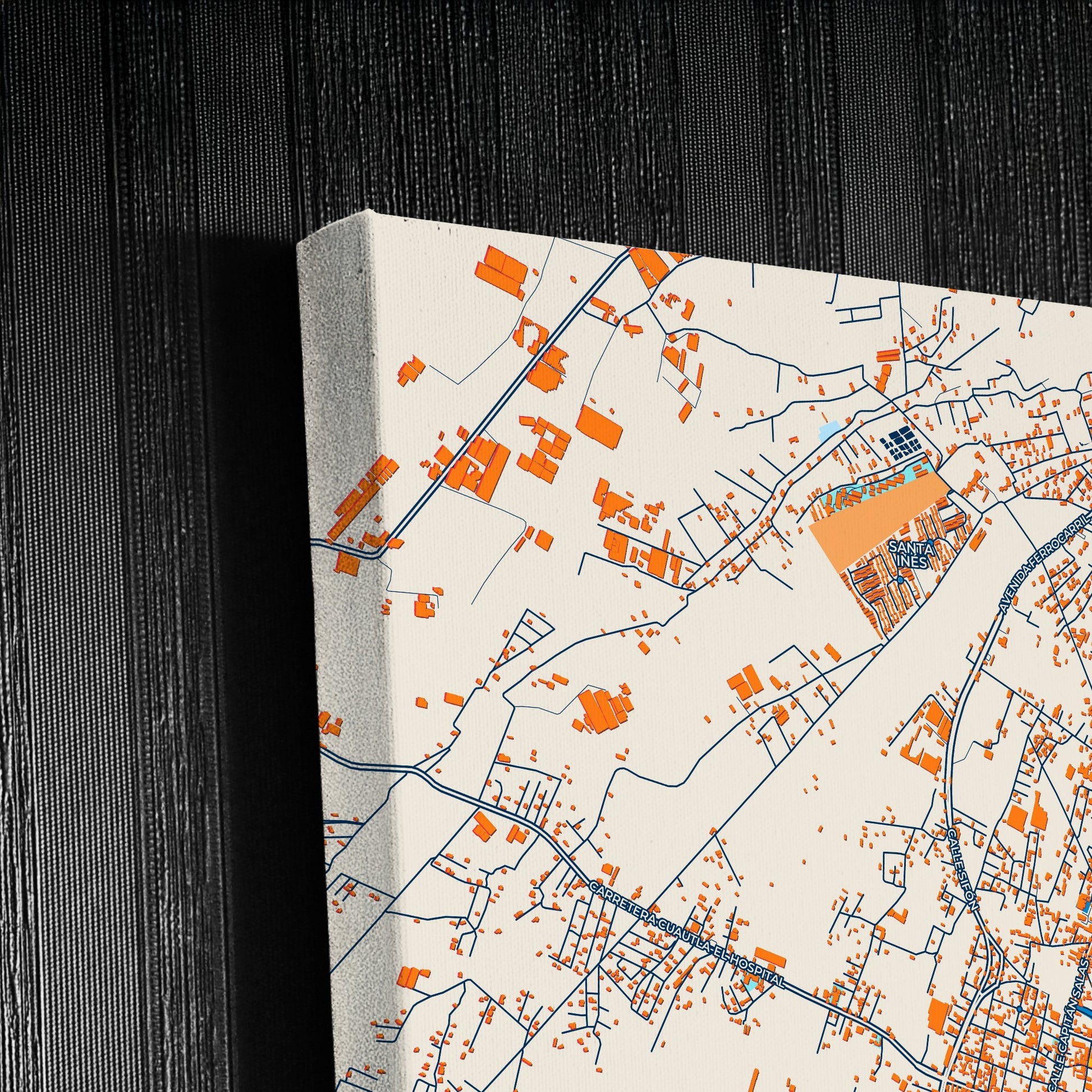 Cuautla Mexico Colorful City Map Canvas Print Detail