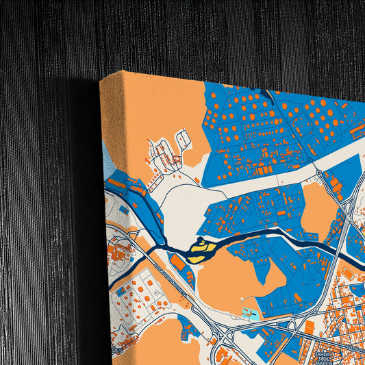 Cubatao Brazil Colorful City Map Canvas Print Detail