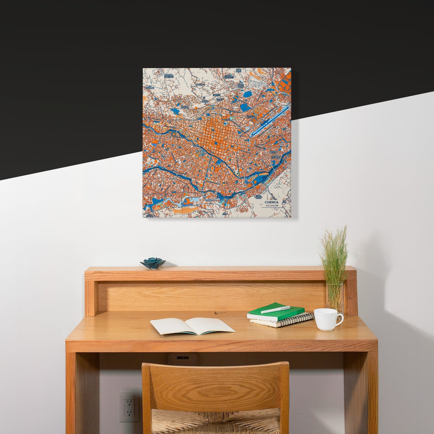 Cuenca Ecuador Colorful City Map Canvas Print Scene