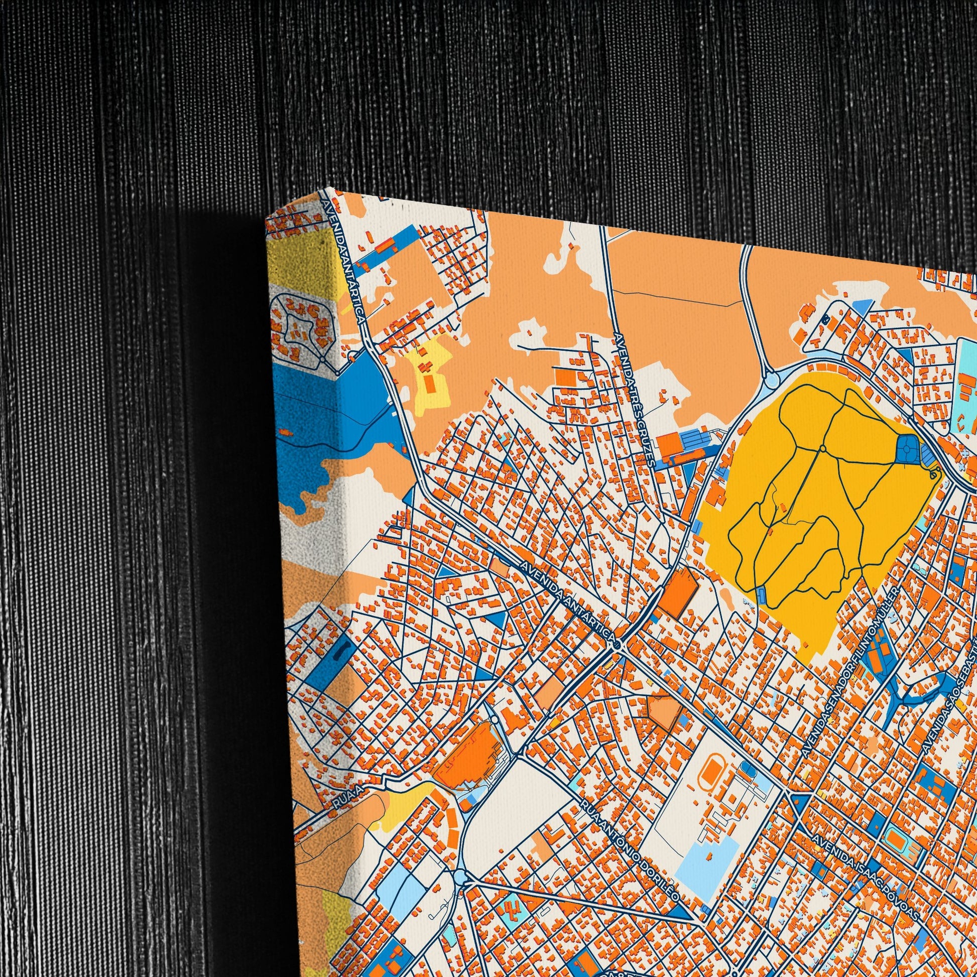 Cuiaba Brazil Colorful City Map Canvas Print Detail