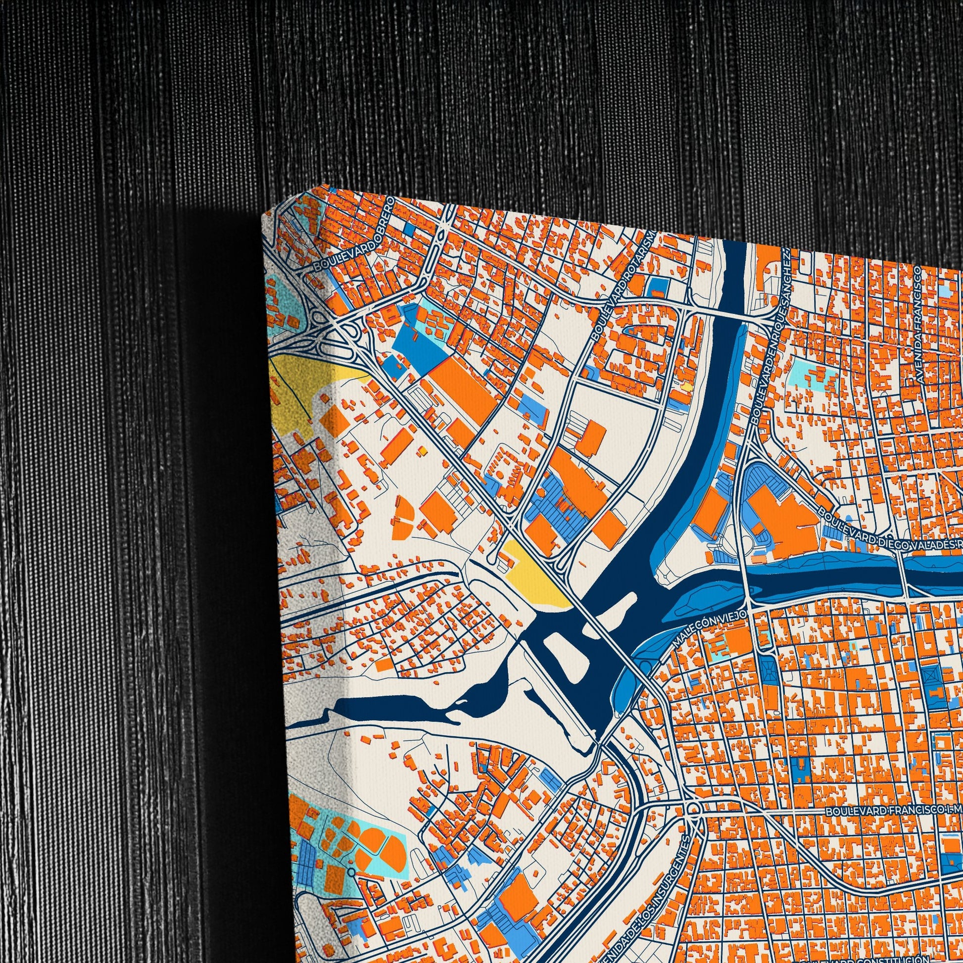 Culiacán Mexico Colorful City Map Canvas Print Detail