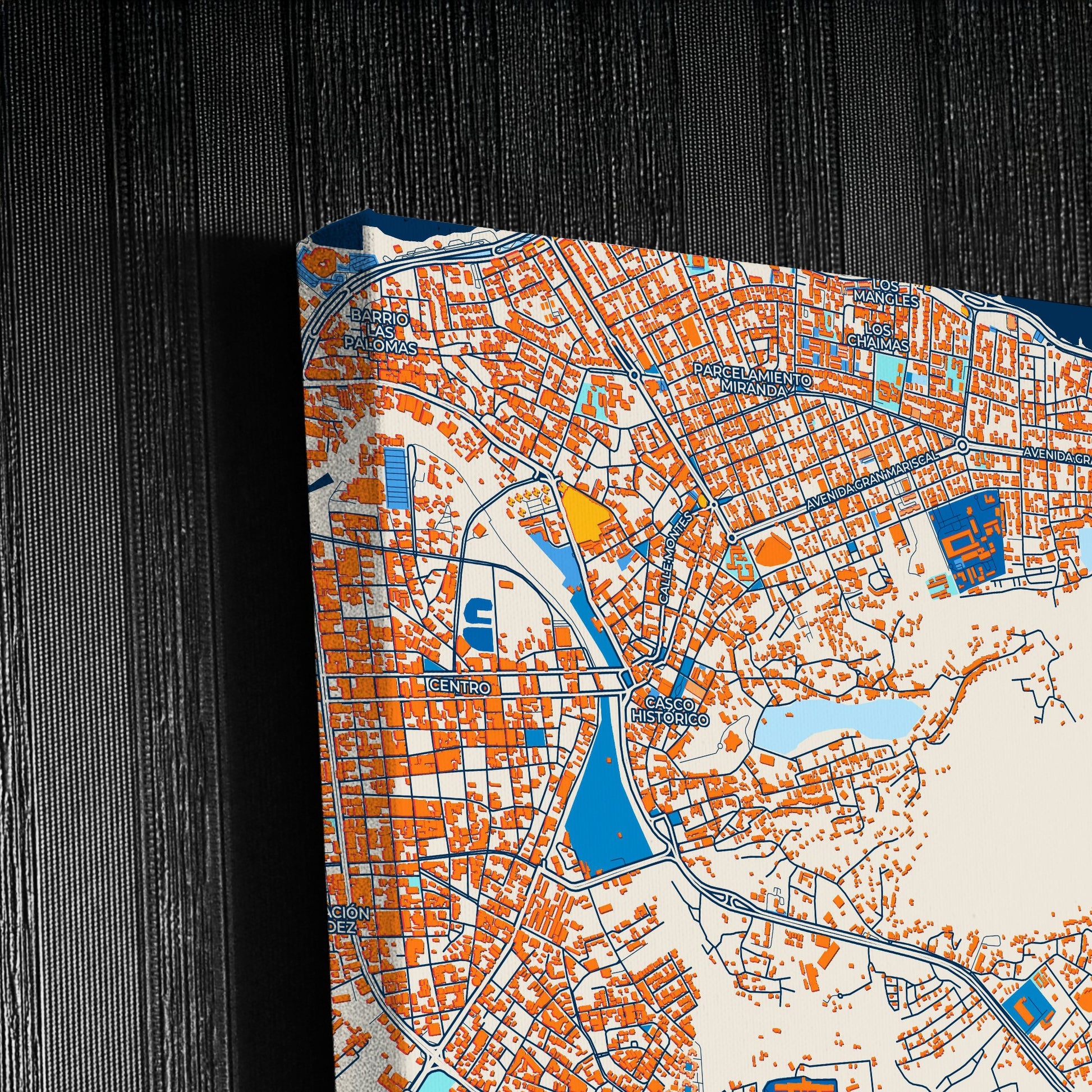 Cumana Venezuela Colorful City Map Canvas Print Detail