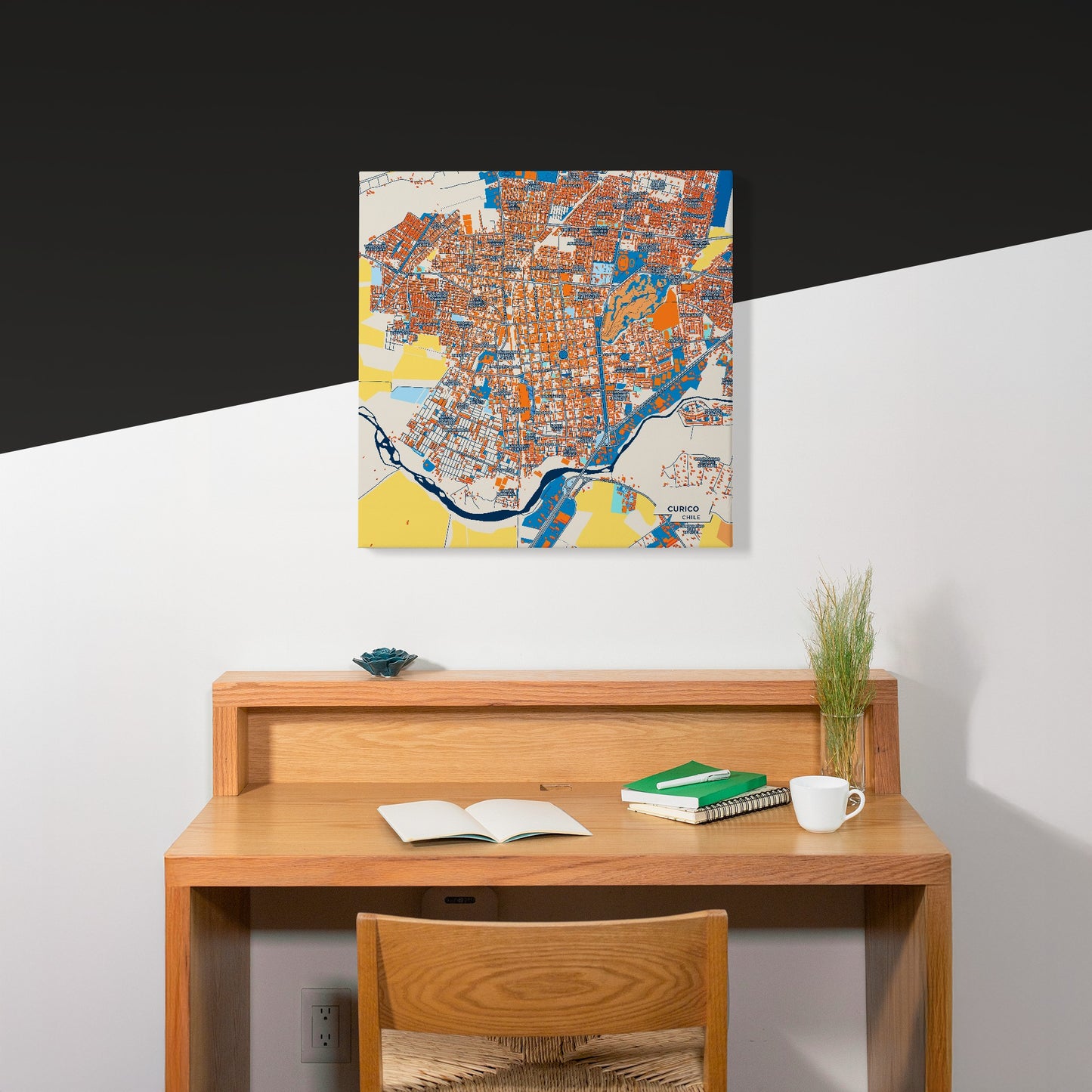 Curico Chile Colorful City Map Canvas Print Scene