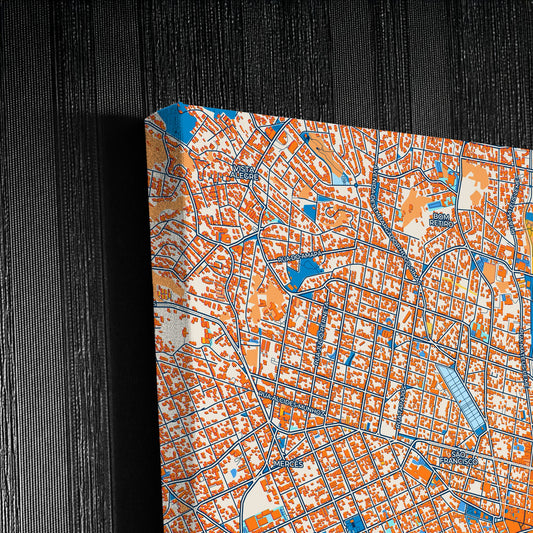 Curitiba Brazil Colorful City Map Canvas Print Detail