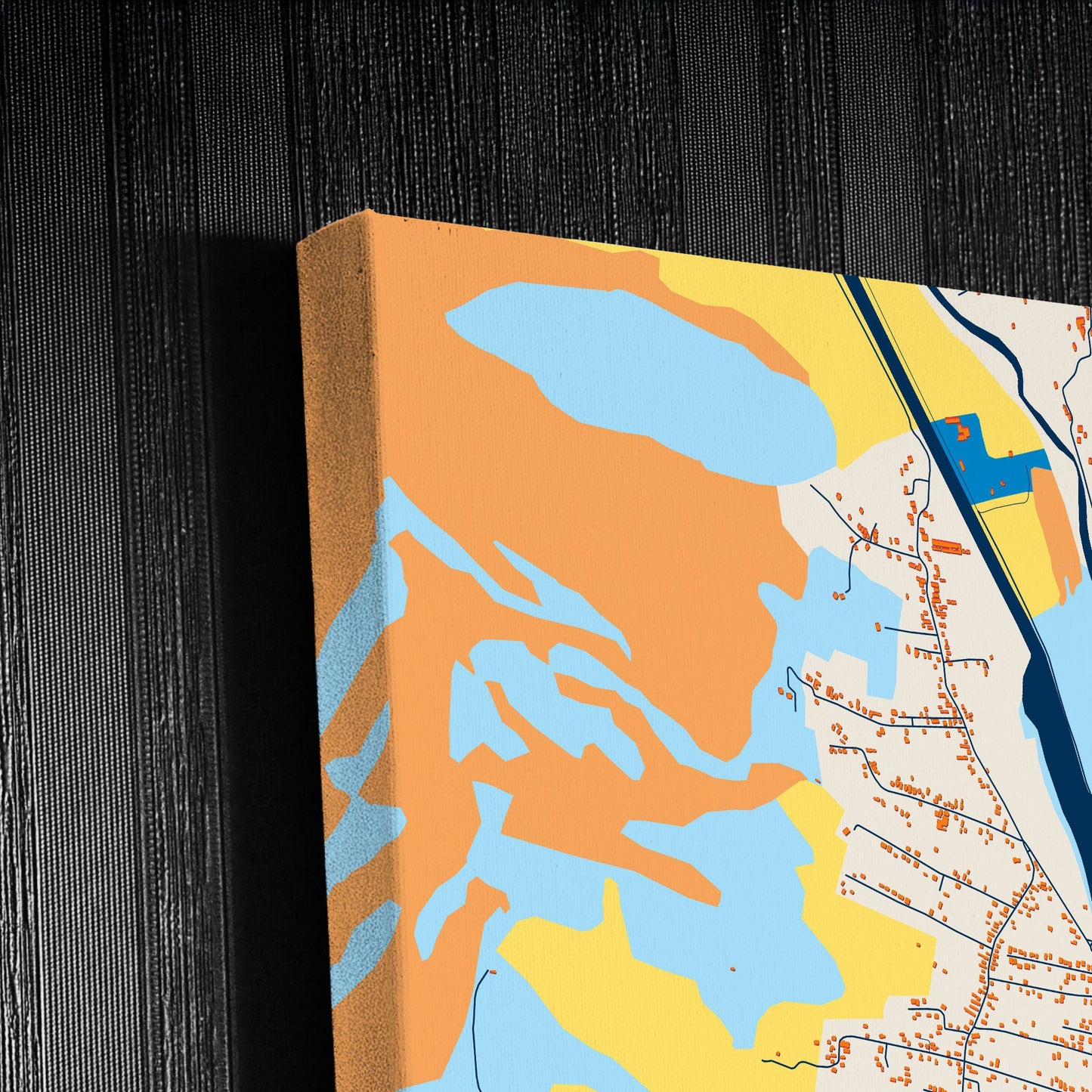 Curtea De Argeș Romania Colorful City Map Canvas Print Detail