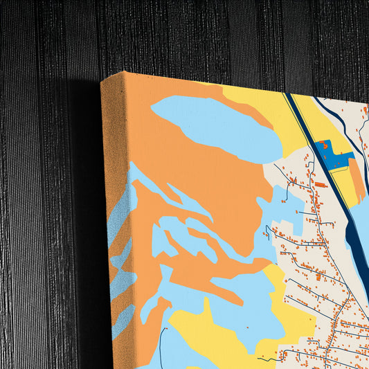 Curtea De Argeș Romania Colorful City Map Canvas Print Detail