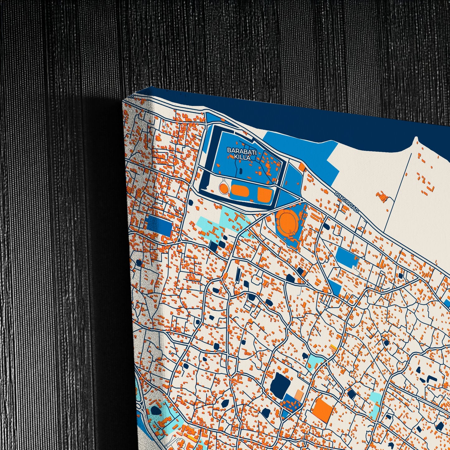 Cuttack India Colorful City Map Canvas Print Detail