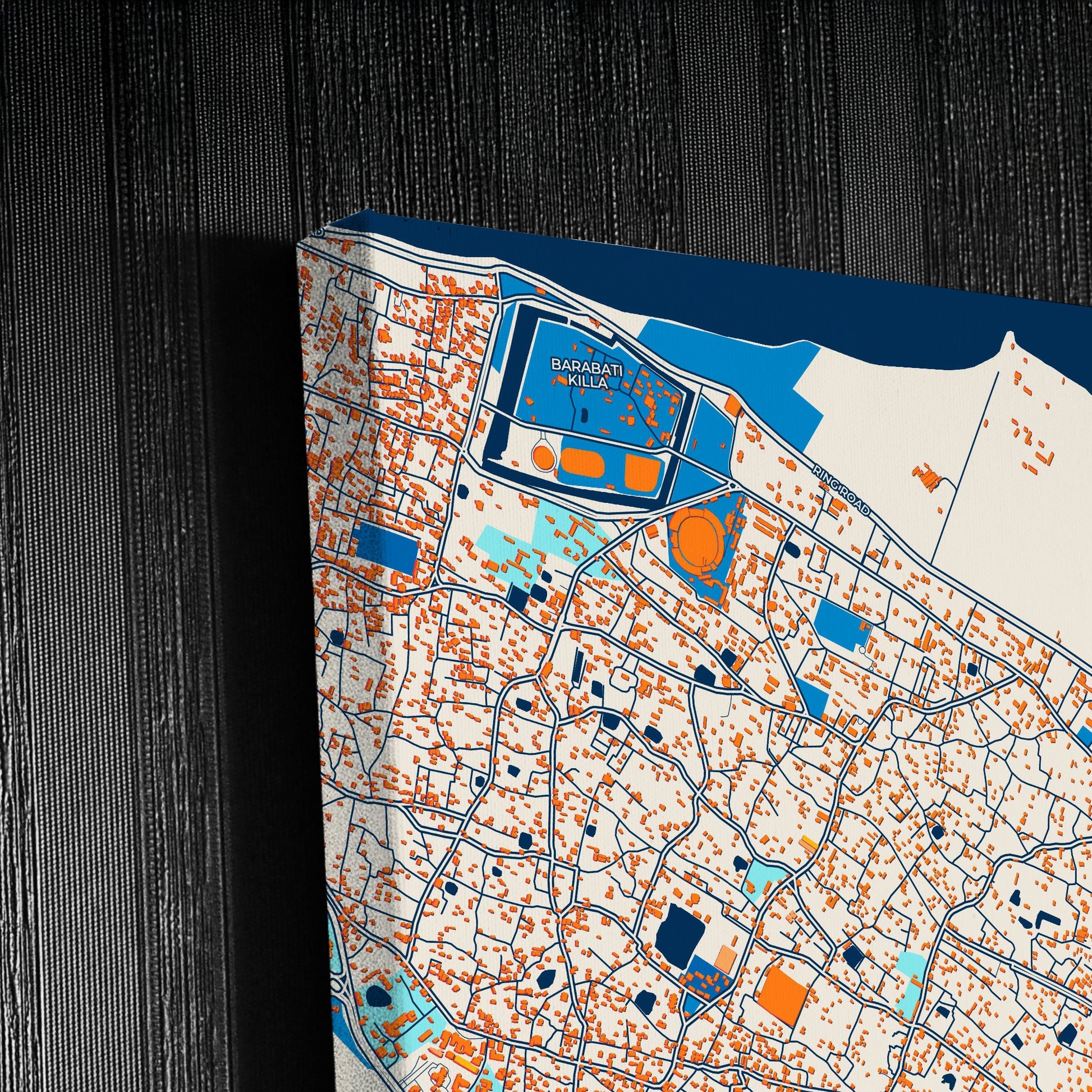 Cuttack India Colorful City Map Canvas Print Detail