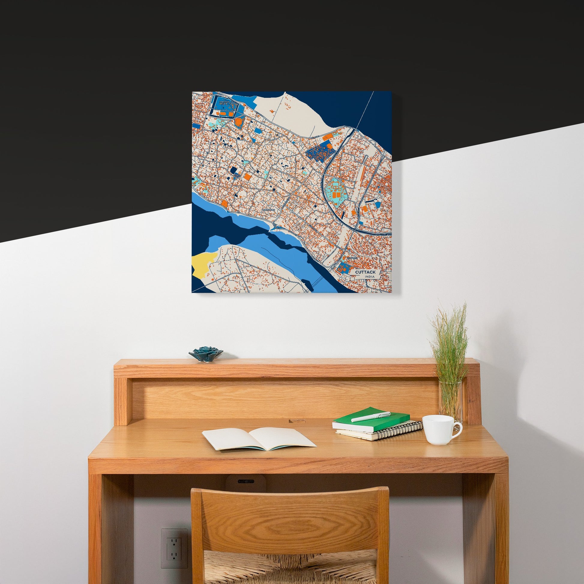 Cuttack India Colorful City Map Canvas Print Scene