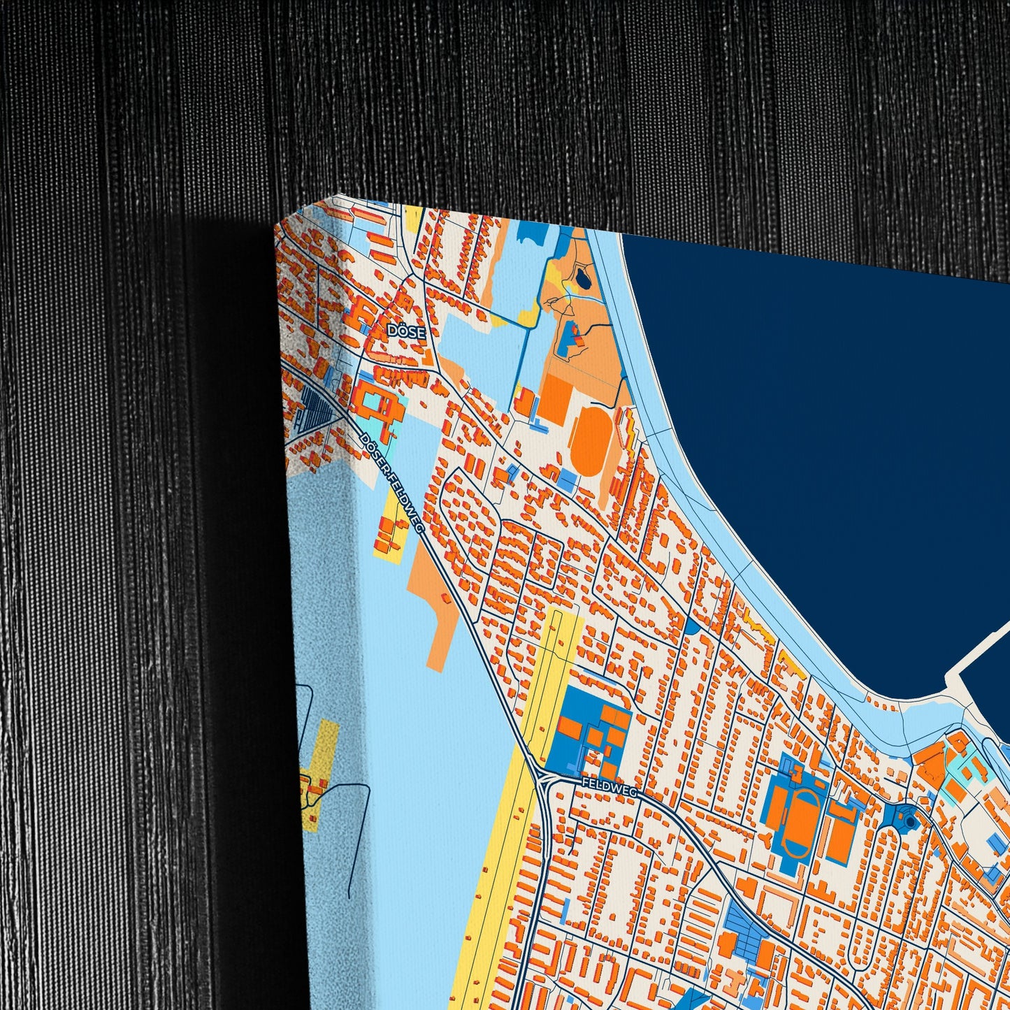Cuxhaven Germany Colorful City Map Canvas Print Detail