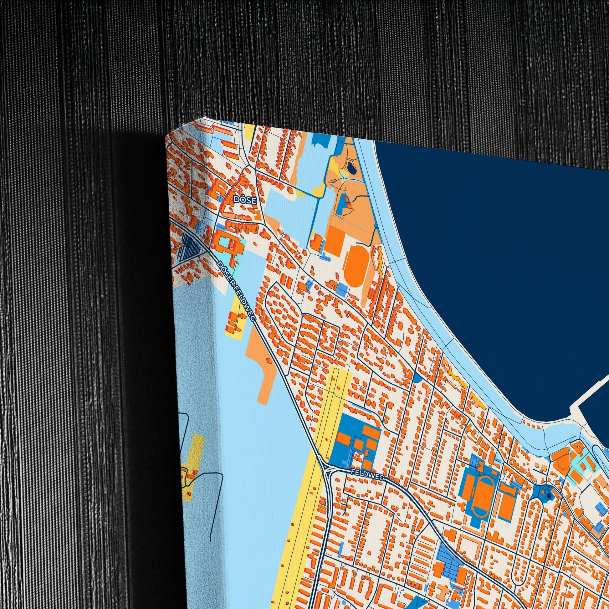 Cuxhaven Germany Colorful City Map Canvas Print Detail