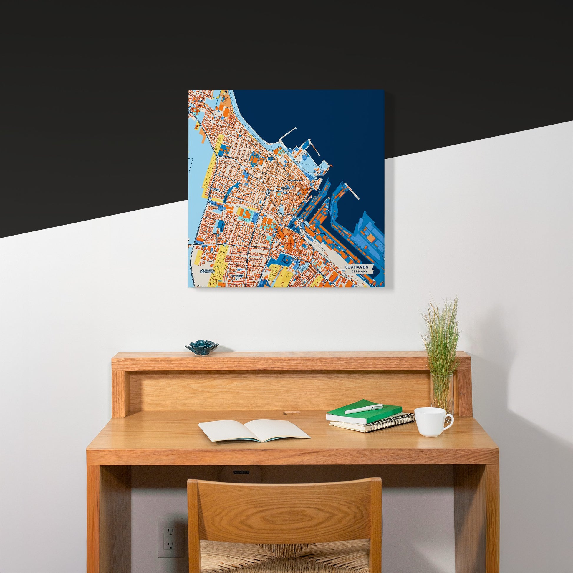 Cuxhaven Germany Colorful City Map Canvas Print Scene