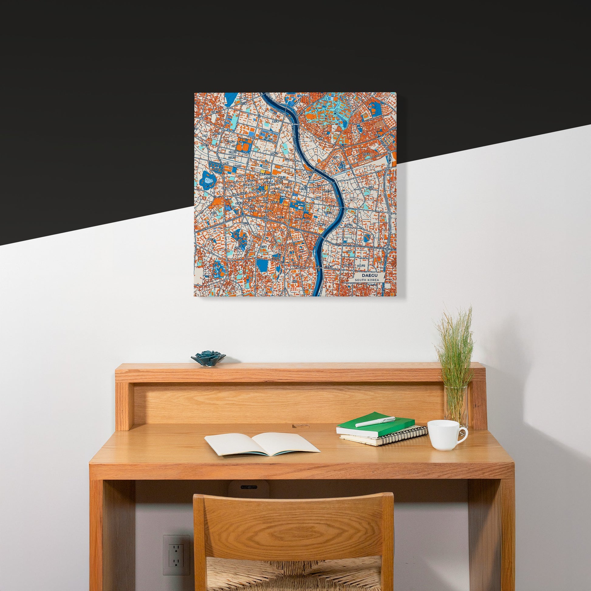 Daegu South Korea Colorful City Map Canvas Print Scene
