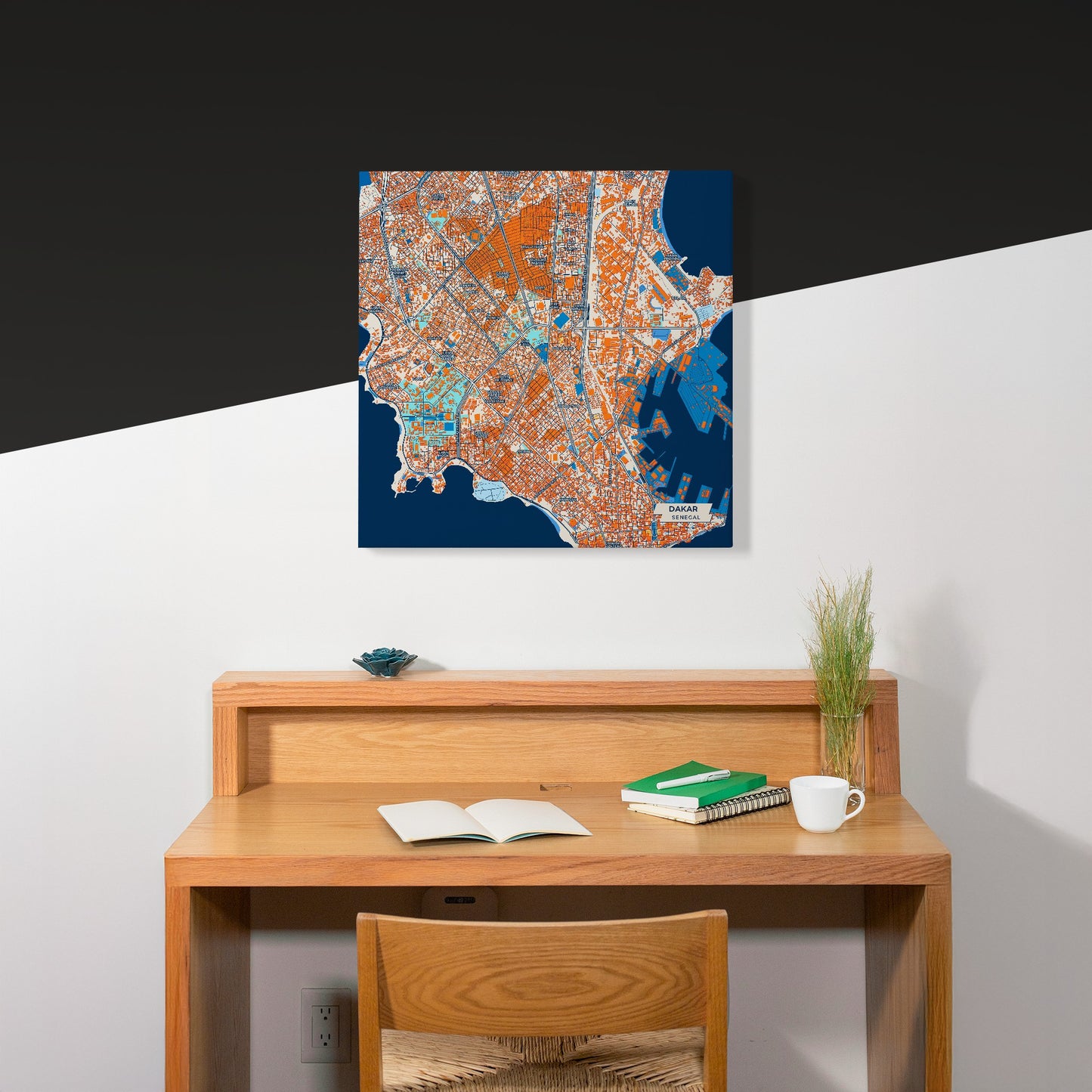 Dakar Senegal Colorful City Map Canvas Print Scene