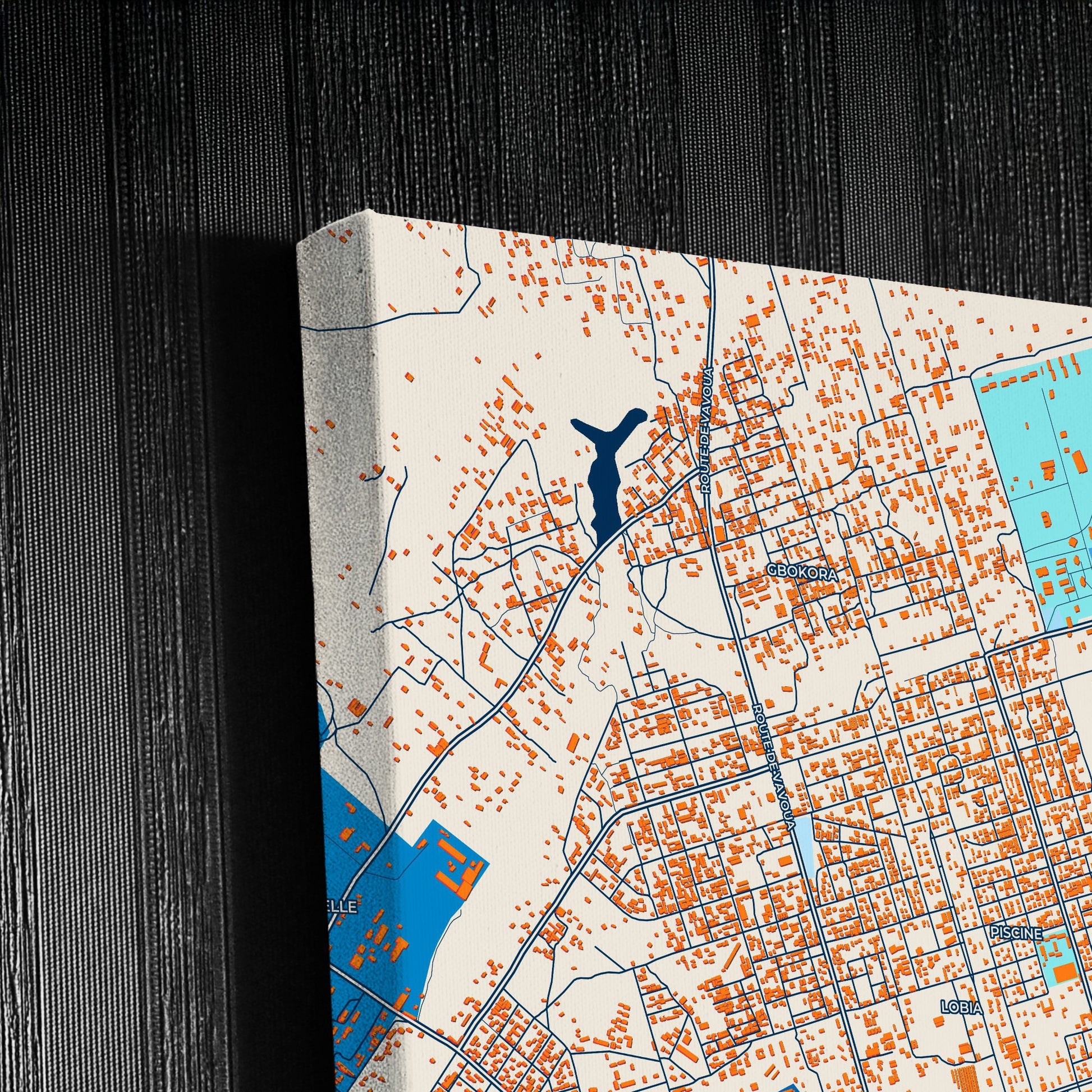 Daloa Ivory Coast Colorful City Map Canvas Print Detail