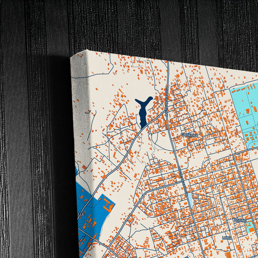 Daloa Ivory Coast Colorful City Map Canvas Print Detail