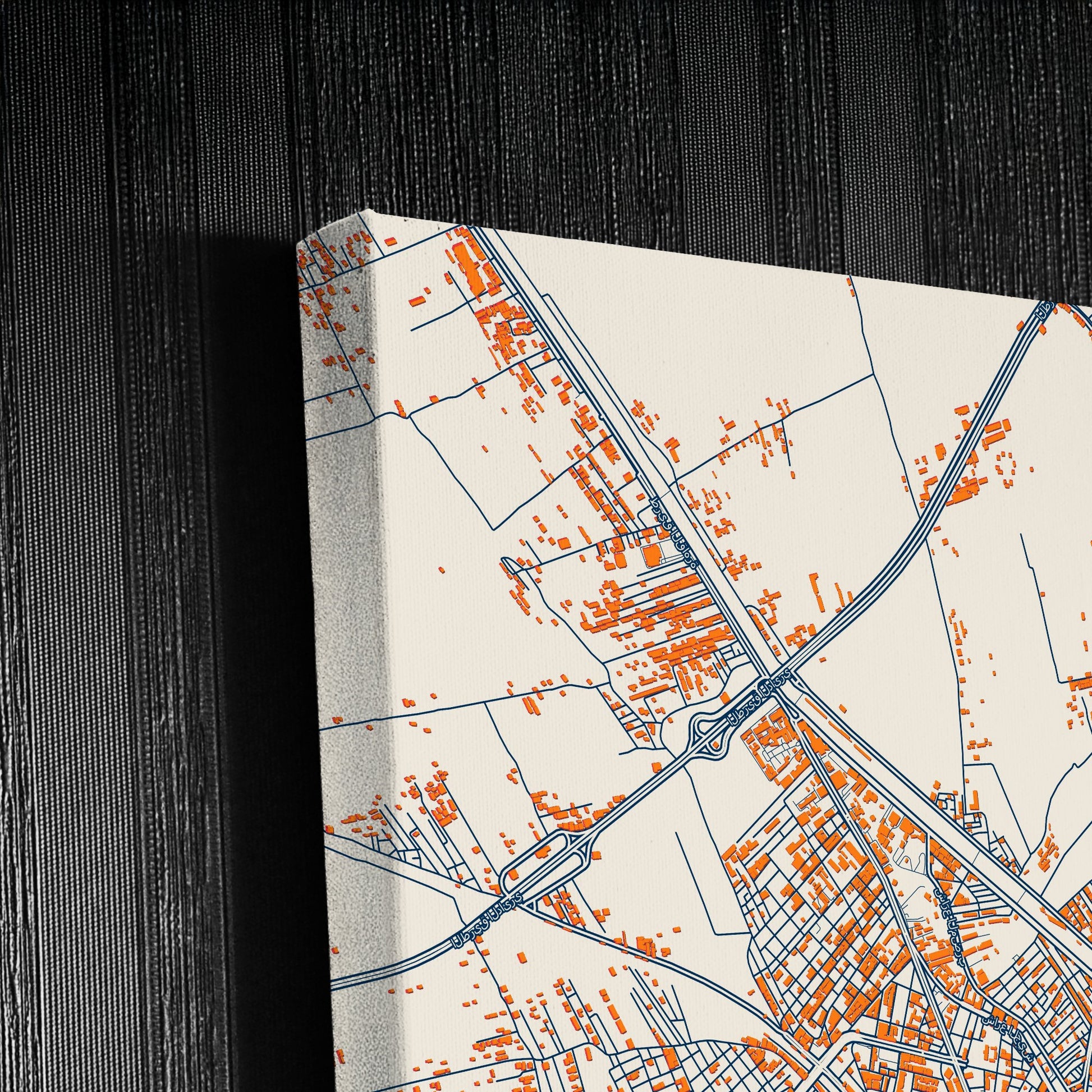 Damanhur Egypt Colorful City Map Canvas Print Detail