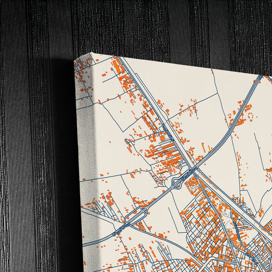 Damanhur Egypt Colorful City Map Canvas Print Detail