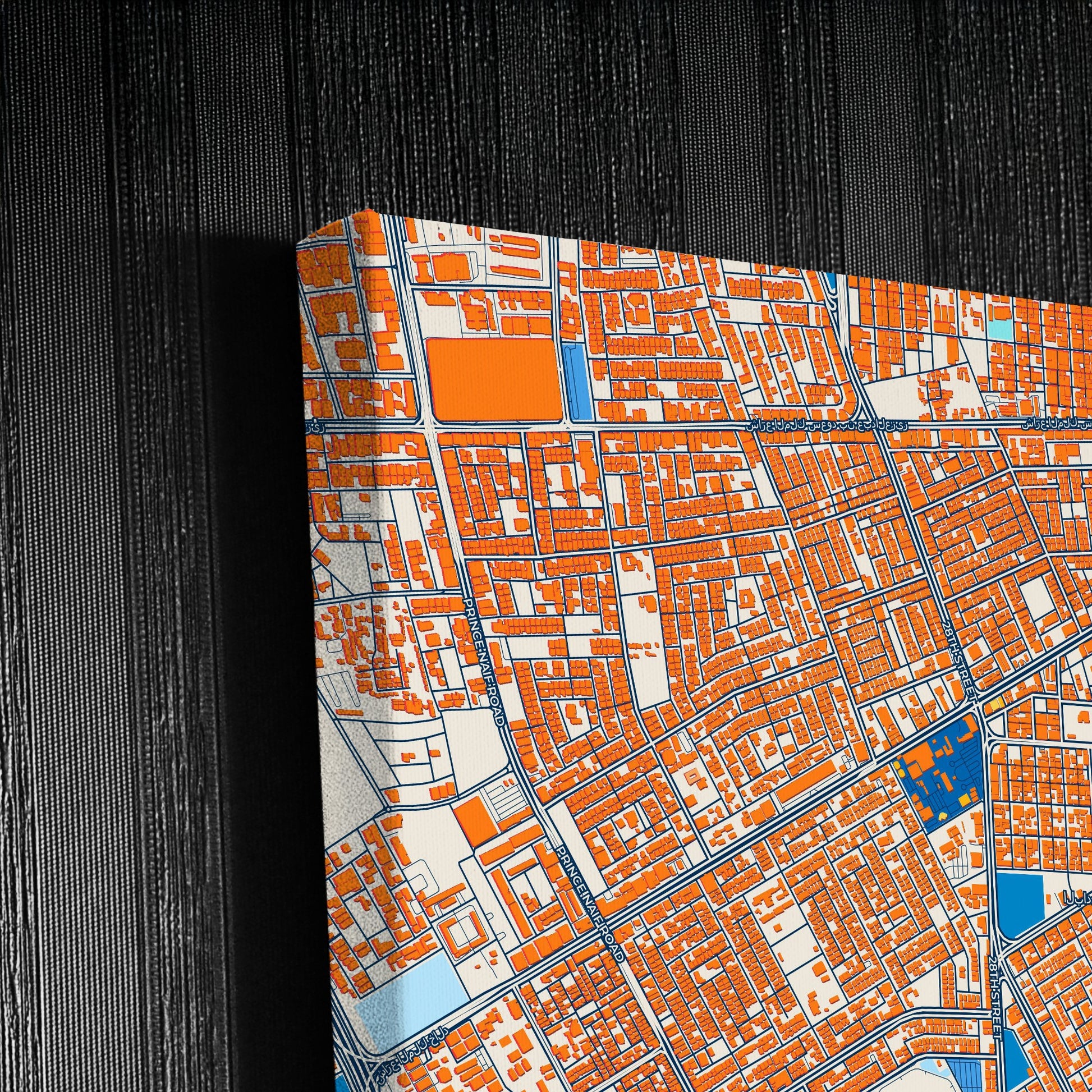Dammam Saudi Arabia Colorful City Map Canvas Print Detail