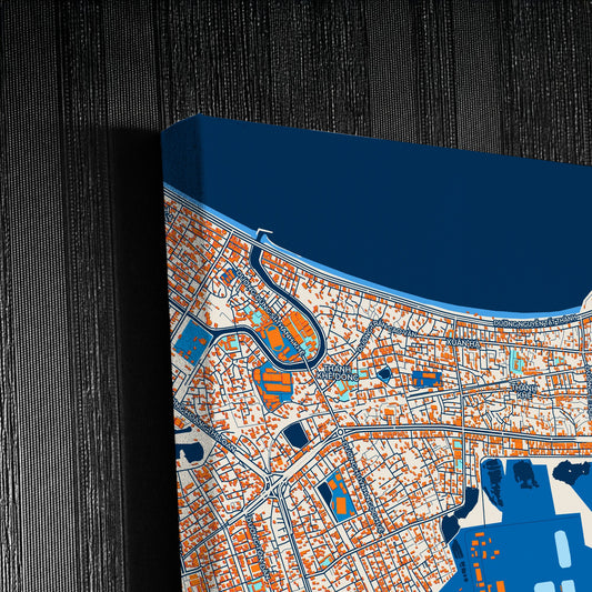 Da Nang Vietnam Colorful City Map Canvas Print Detail