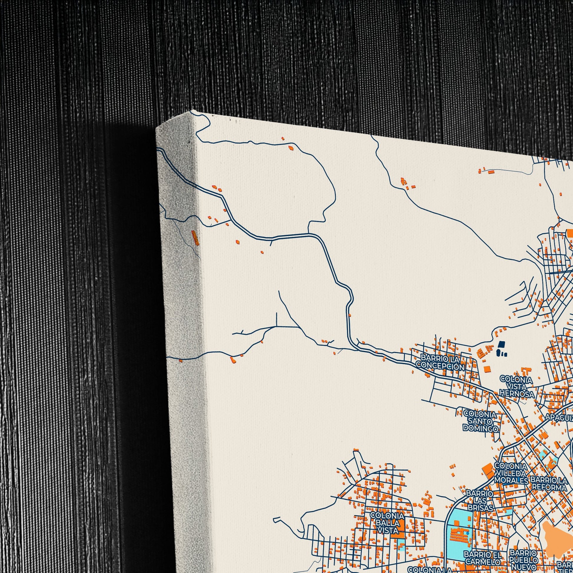 Danlí Honduras Colorful City Map Canvas Print Detail