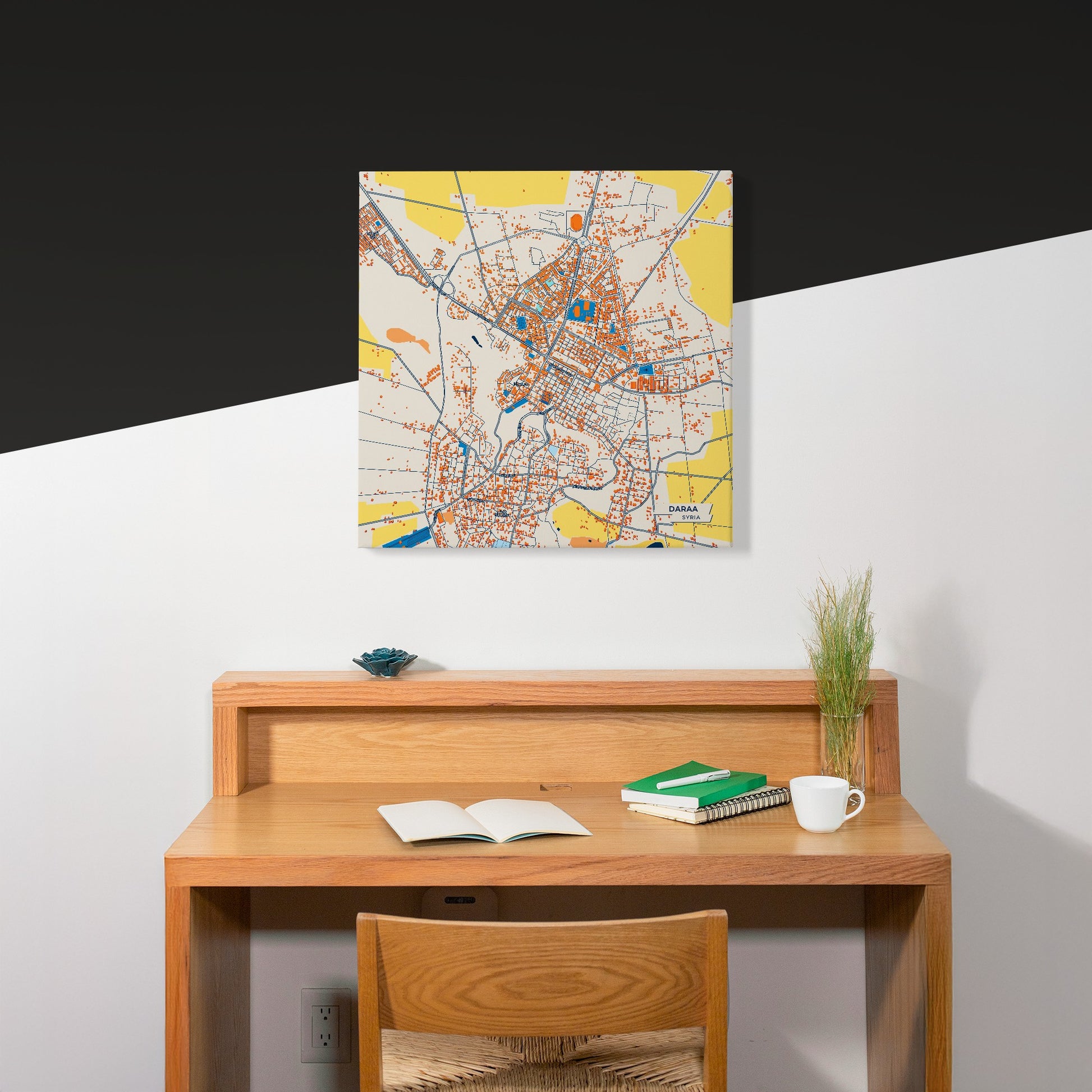 Daraa Syria Colorful City Map Canvas Print Scene
