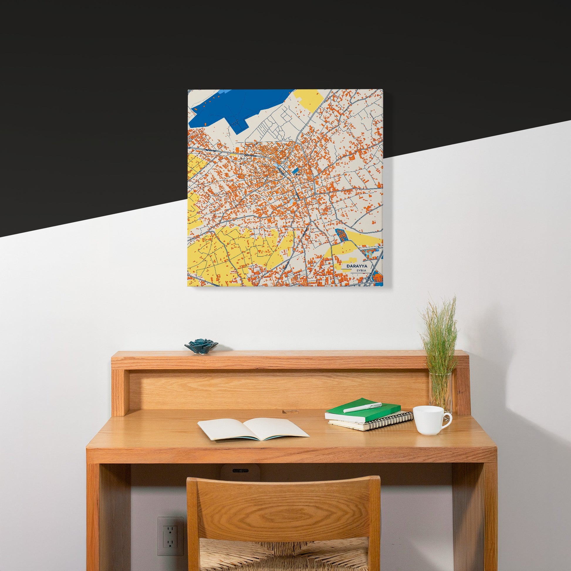 Darayya Syria Colorful City Map Canvas Print Scene