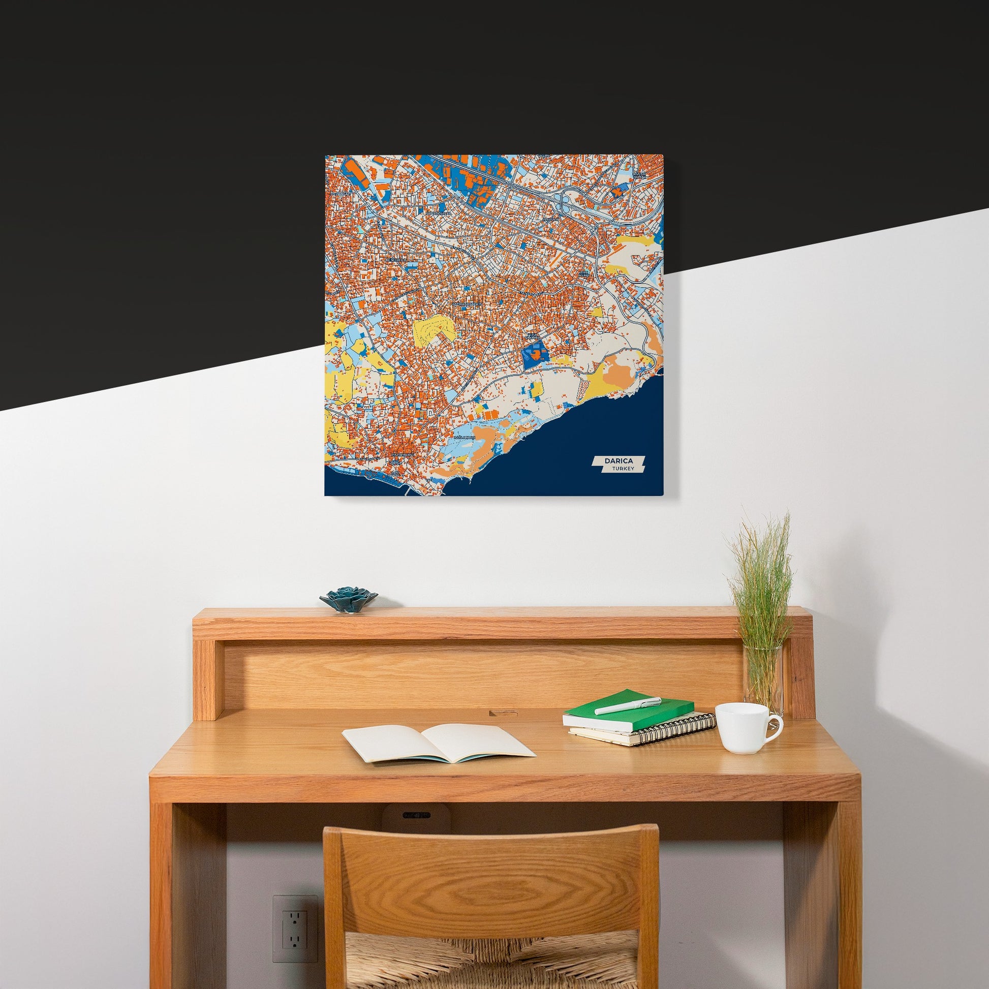 Darica Turkey Colorful City Map Canvas Print Scene
