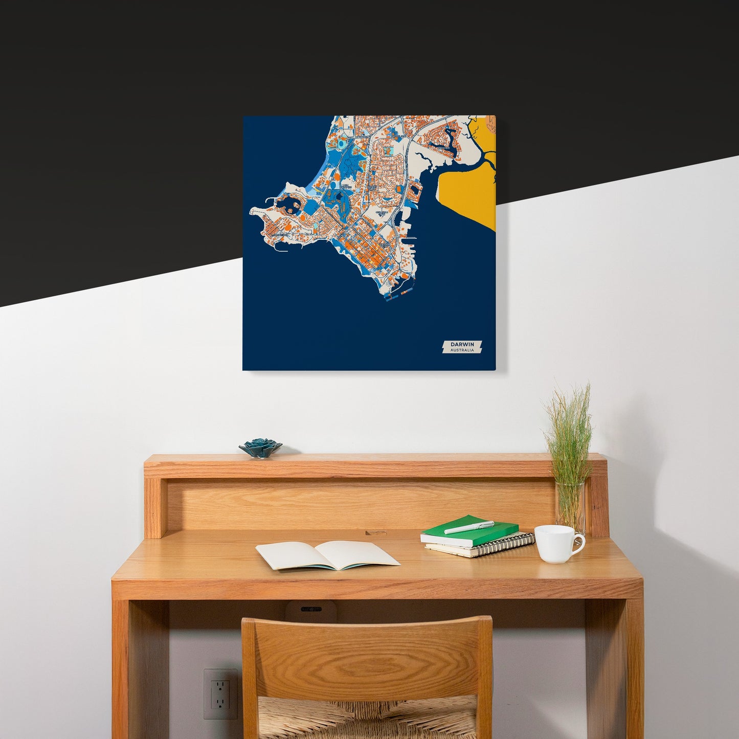 Darwin Australia Colorful City Map Canvas Print Scene