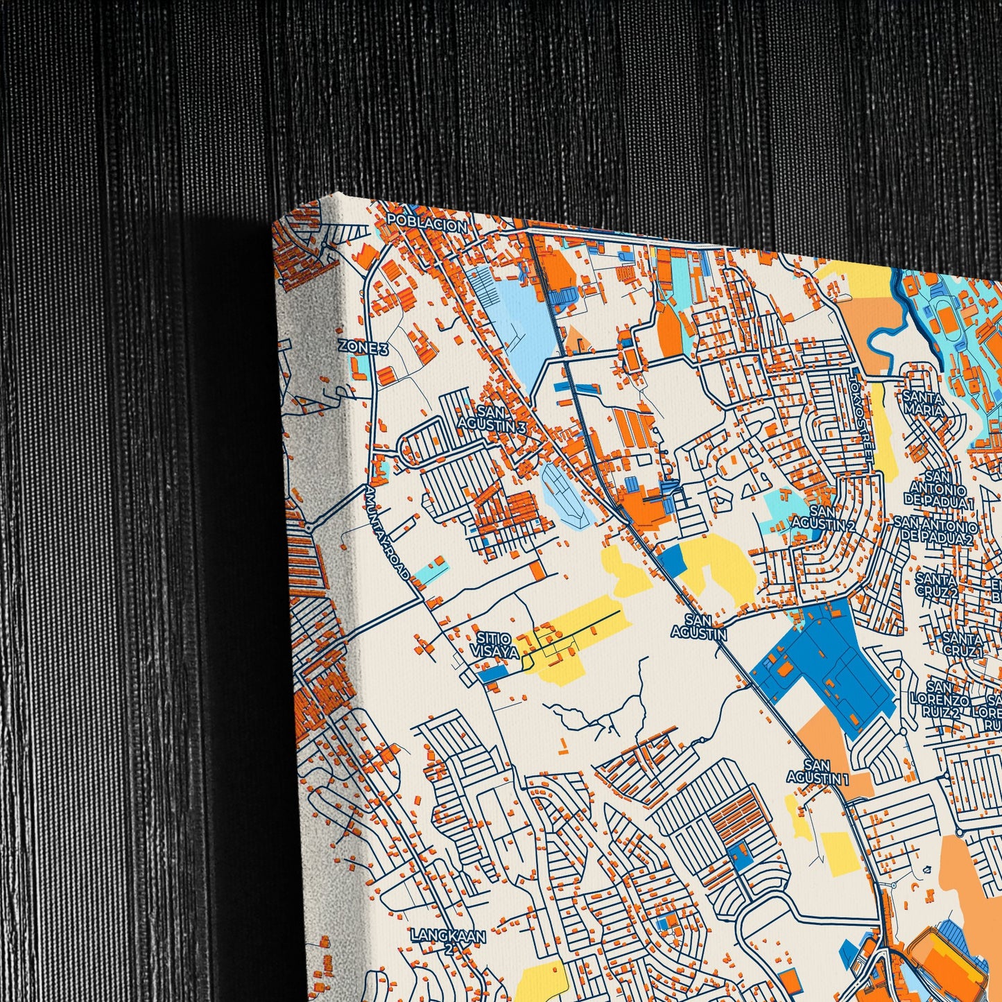 Dasmariñas Philippines Colorful City Map Canvas Print Detail