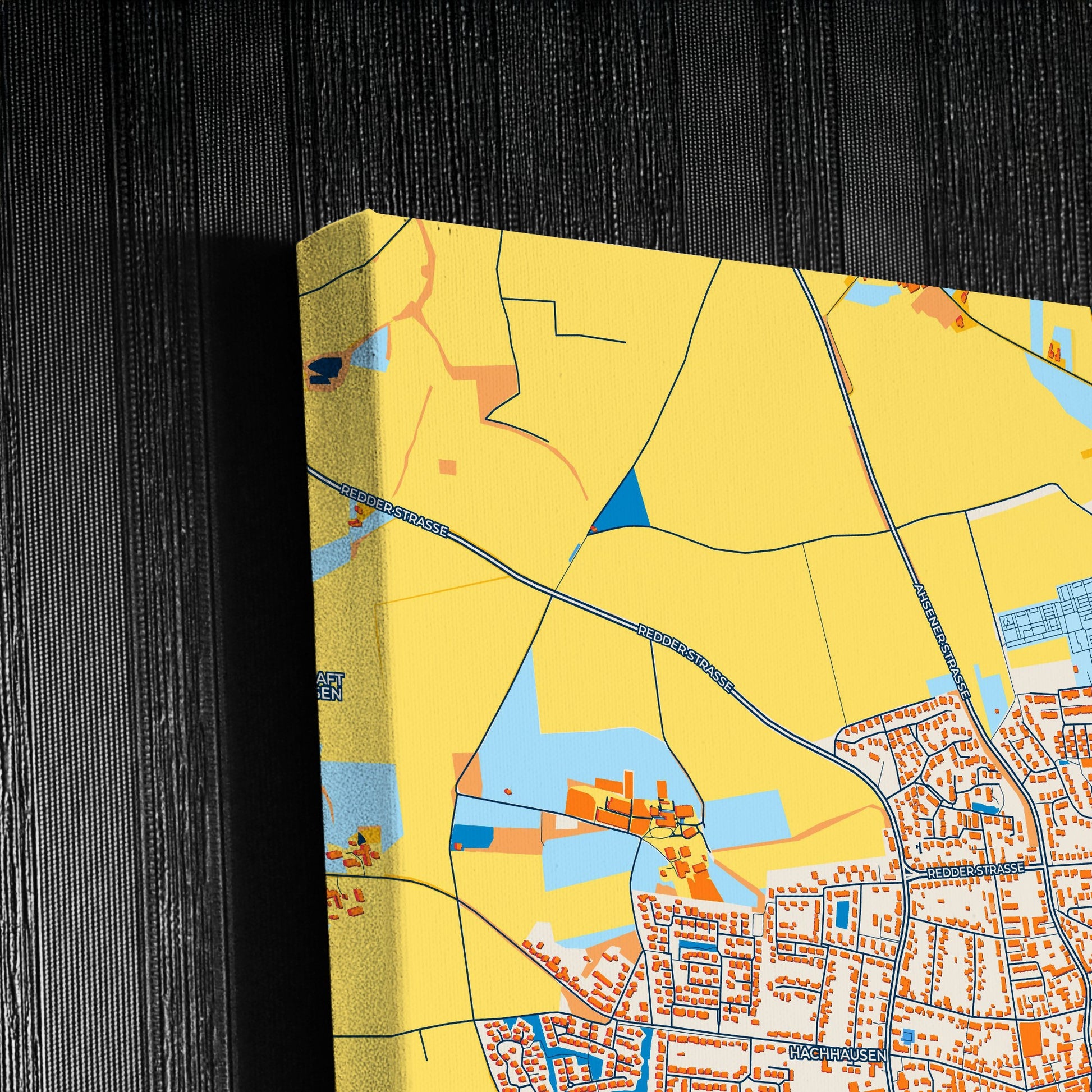 Datteln Germany Colorful City Map Canvas Print Detail