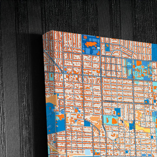 Davenport Iowa Colorful City Map Canvas Print Detail
