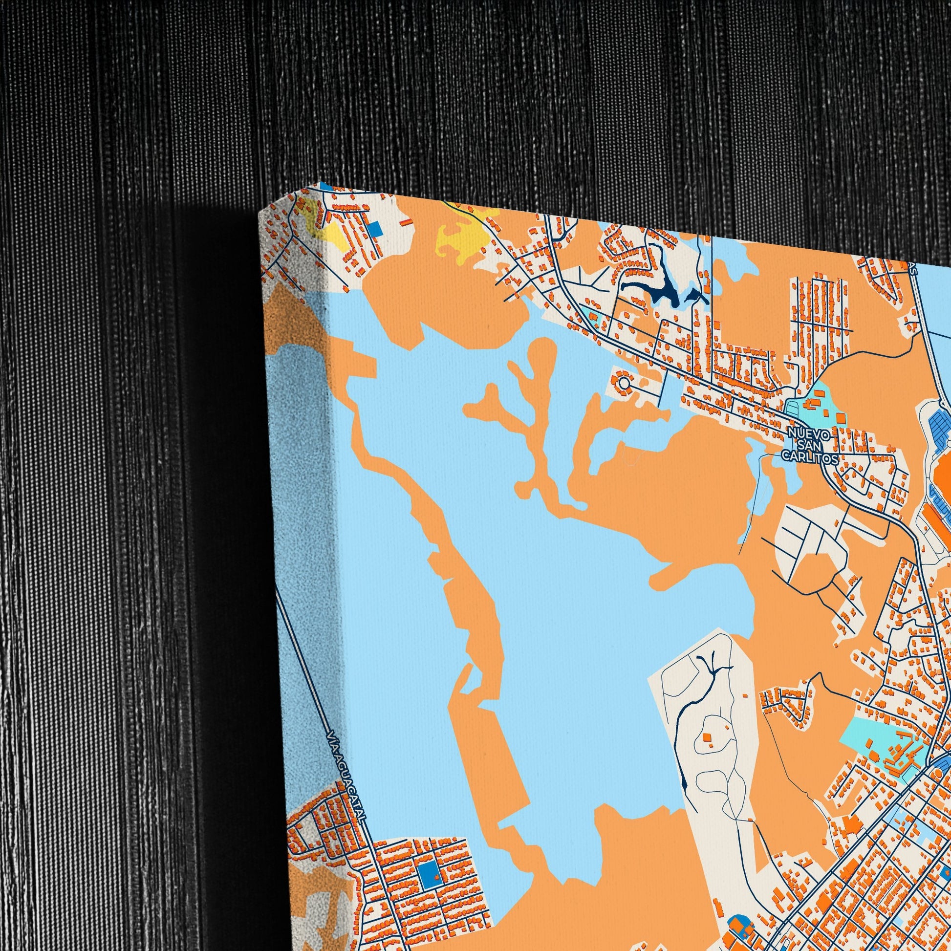 David Panama Colorful City Map Canvas Print Detail