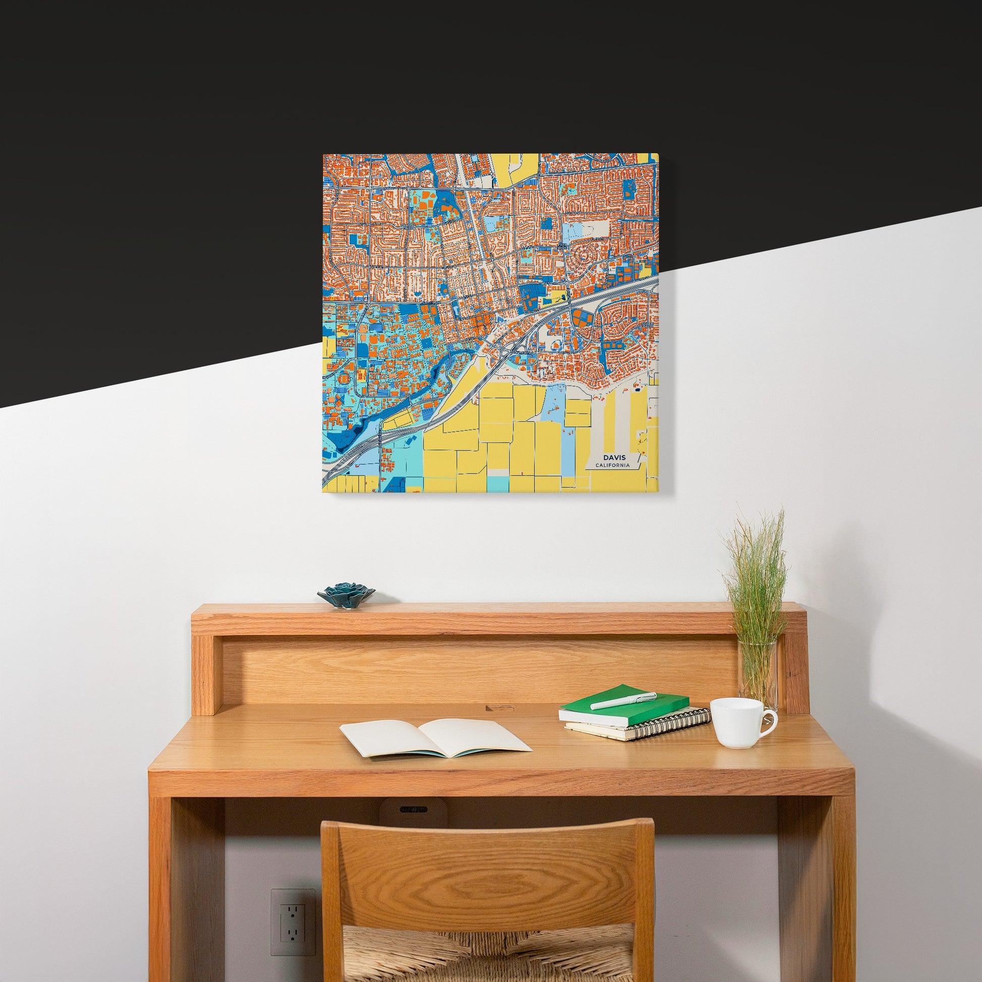 Davis California Colorful City Map Canvas Print Scene