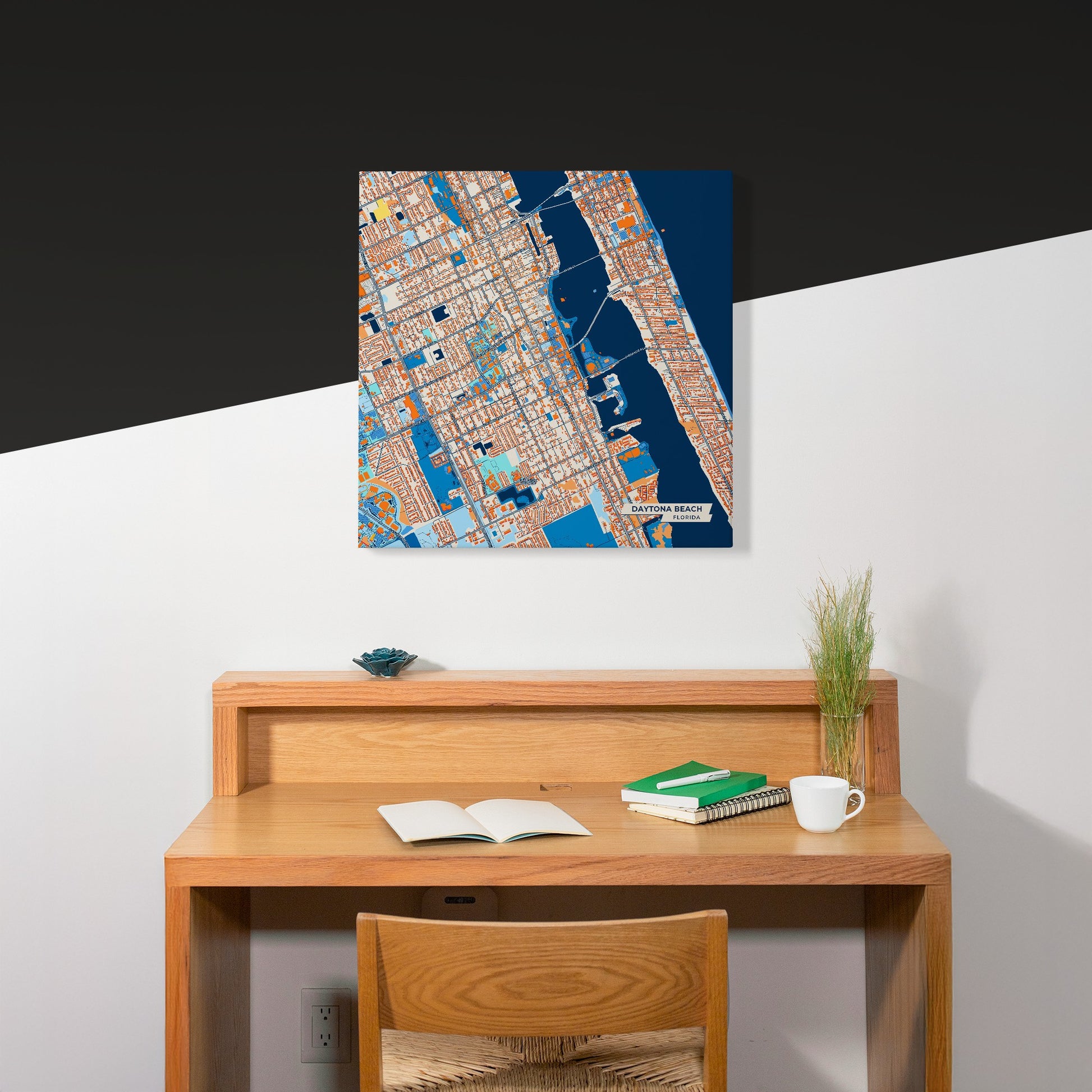 Daytona Beach Florida Colorful City Map Canvas Print Scene