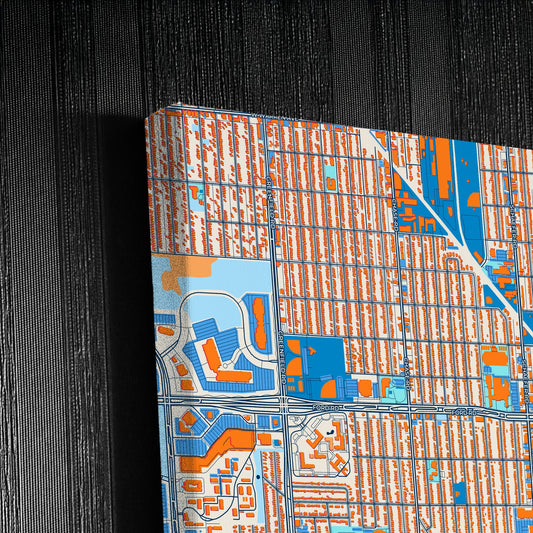 Dearborn Michigan Colorful City Map Canvas Print Detail
