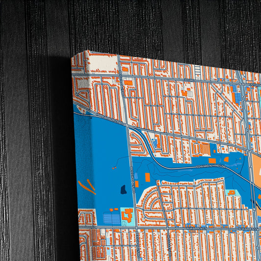 Dearborn Heights Michigan Colorful City Map Canvas Print Detail