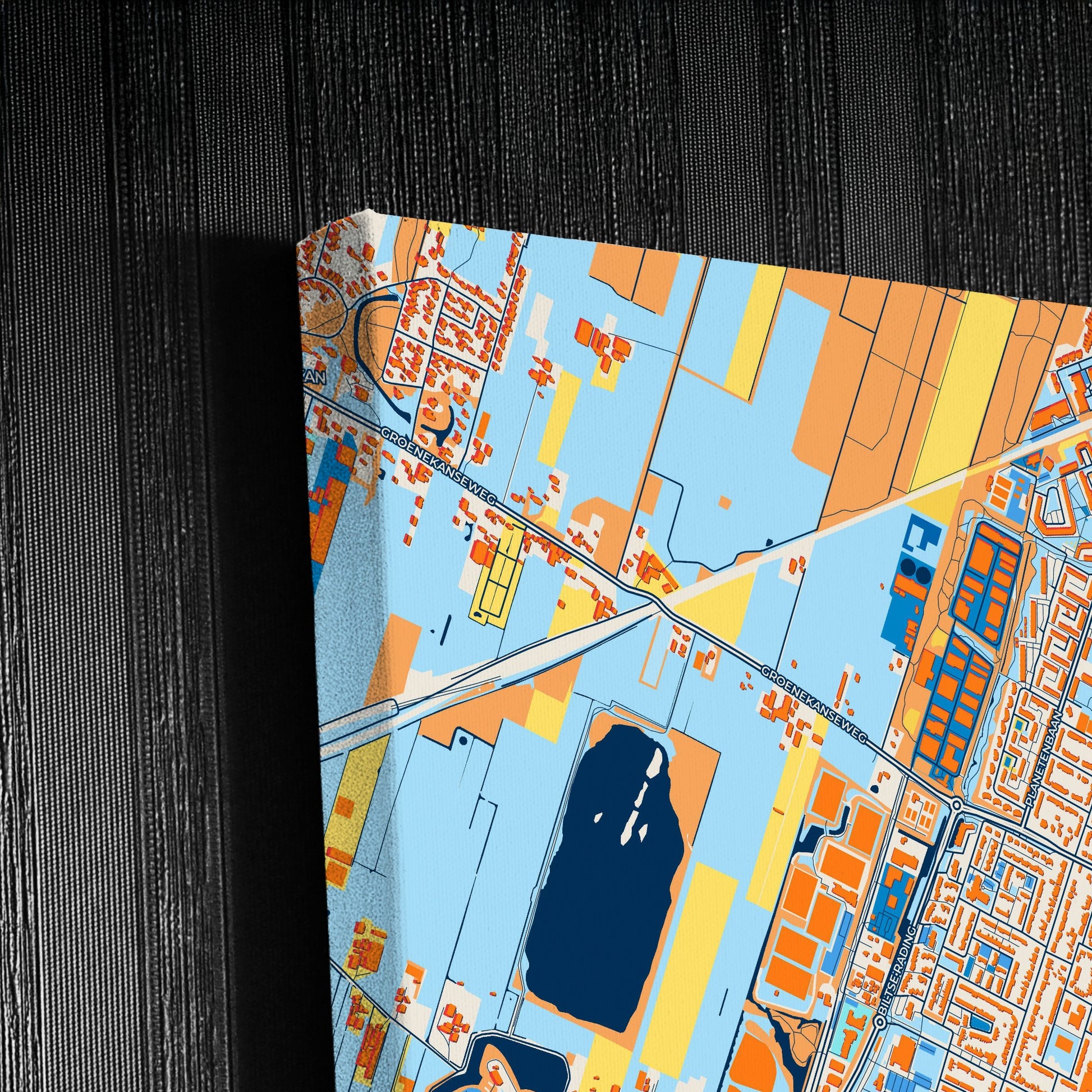 Debilt Netherlands Colorful City Map Canvas Print Detail