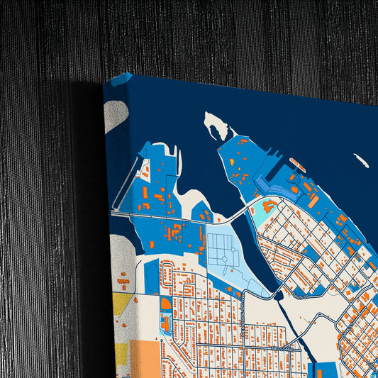 Decatur Alabama Colorful City Map Canvas Print Detail